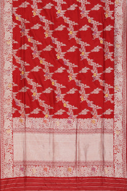 Image of Banarasi-Silk, Red Saree