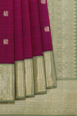 Collection of Arani-Silk Violet Saree in a gallery layout