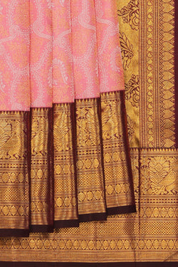 Collection of Kanjivaram-Silk Pink Saree in a gallery layout