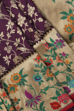 Image of Banarasi-Silk Violet Saree