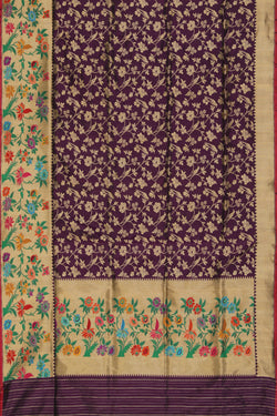 Image of Banarasi-Silk Violet Saree