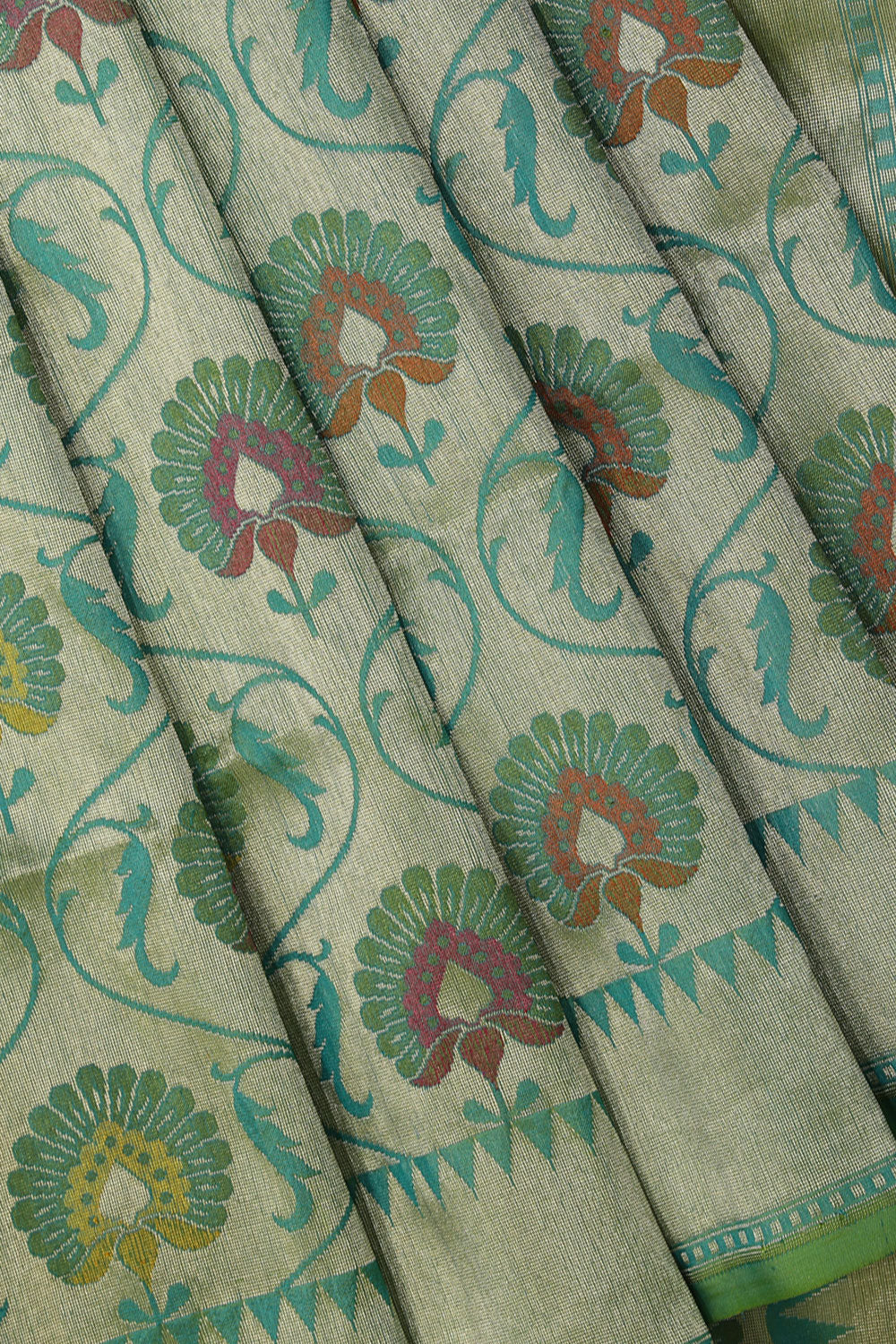 Collection of Banarasi-Silk Aqua Green Saree in a gallery layout