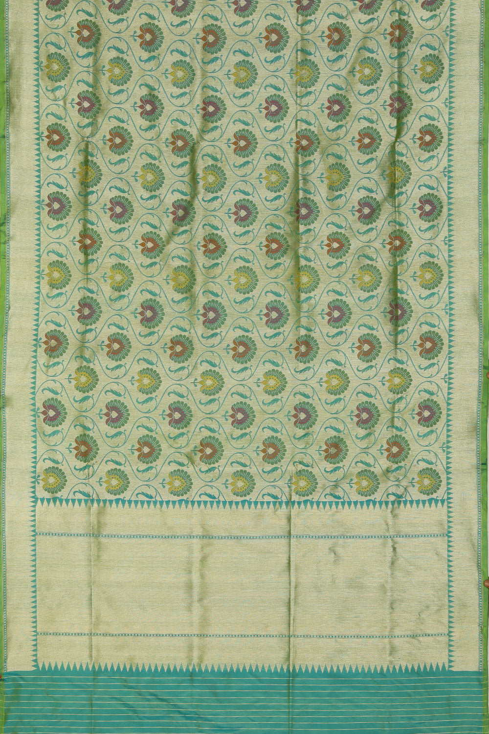 Collection of Banarasi-Silk Aqua Green Saree in a gallery layout