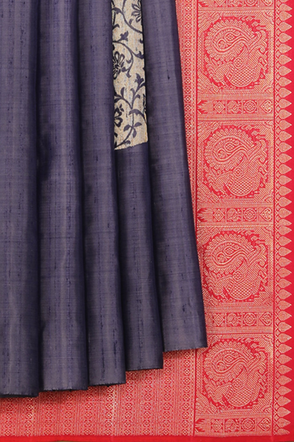 Kanchipattu Ash-Purple Saree