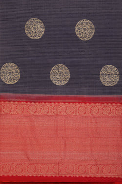 Image of Kanchipattu Ash-Purple Saree