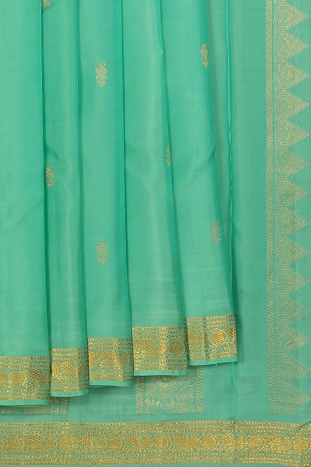 Collection of Arani-Silk Aqua-Green Saree in a gallery layout