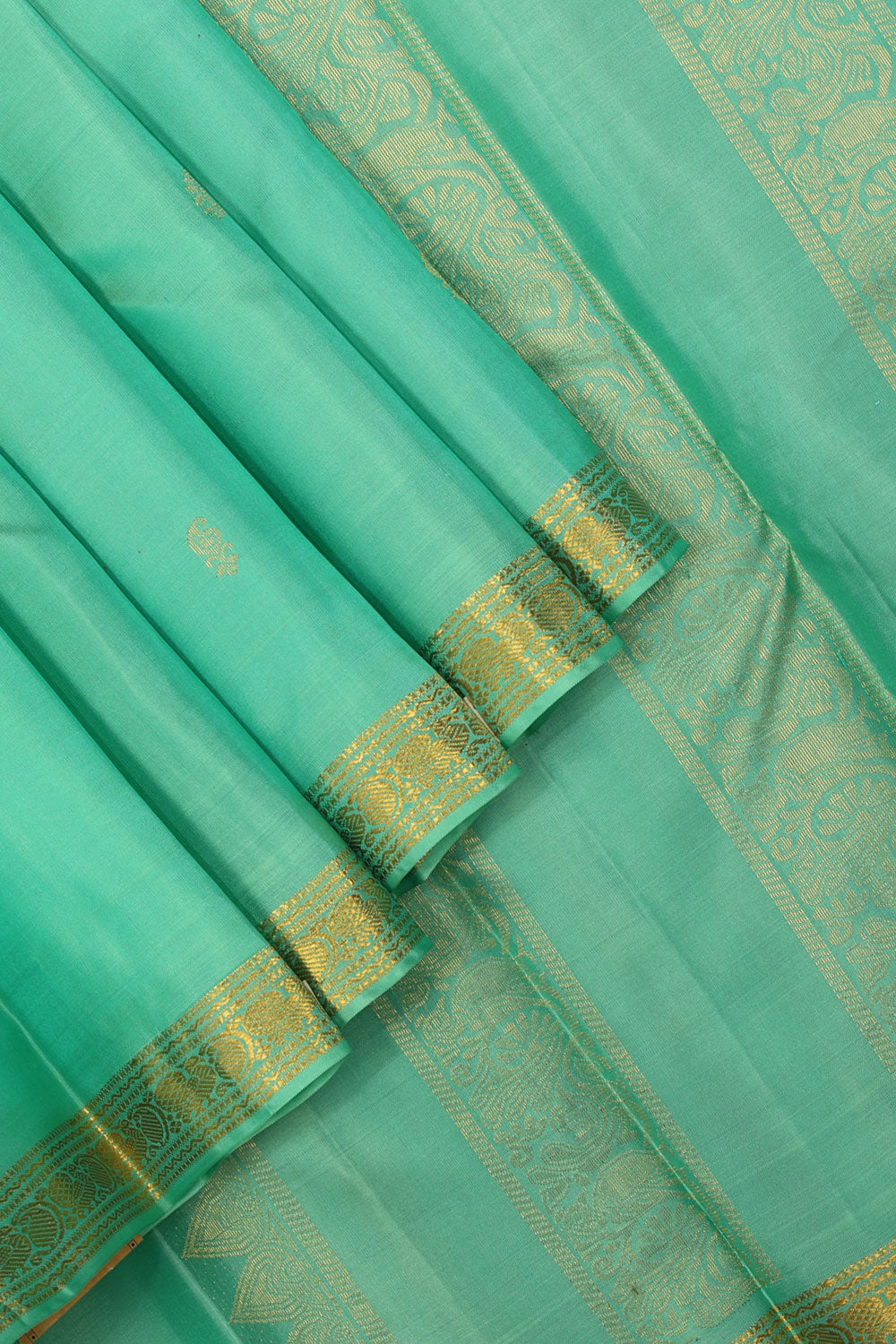 Collection of Arani-Silk Aqua-Green Saree in a gallery layout