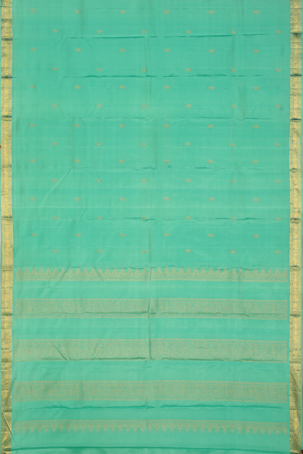 Collection of Arani-Silk Aqua-Green Saree in a gallery layout