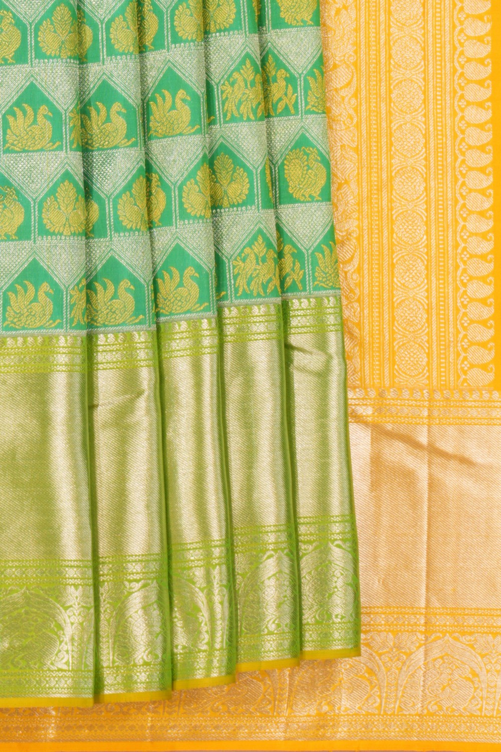 Image of Kanchipattu Brocade Sea Green Saree