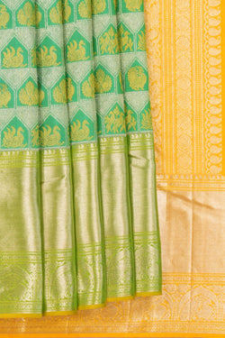 Image of Kanchipattu Brocade Sea Green Saree