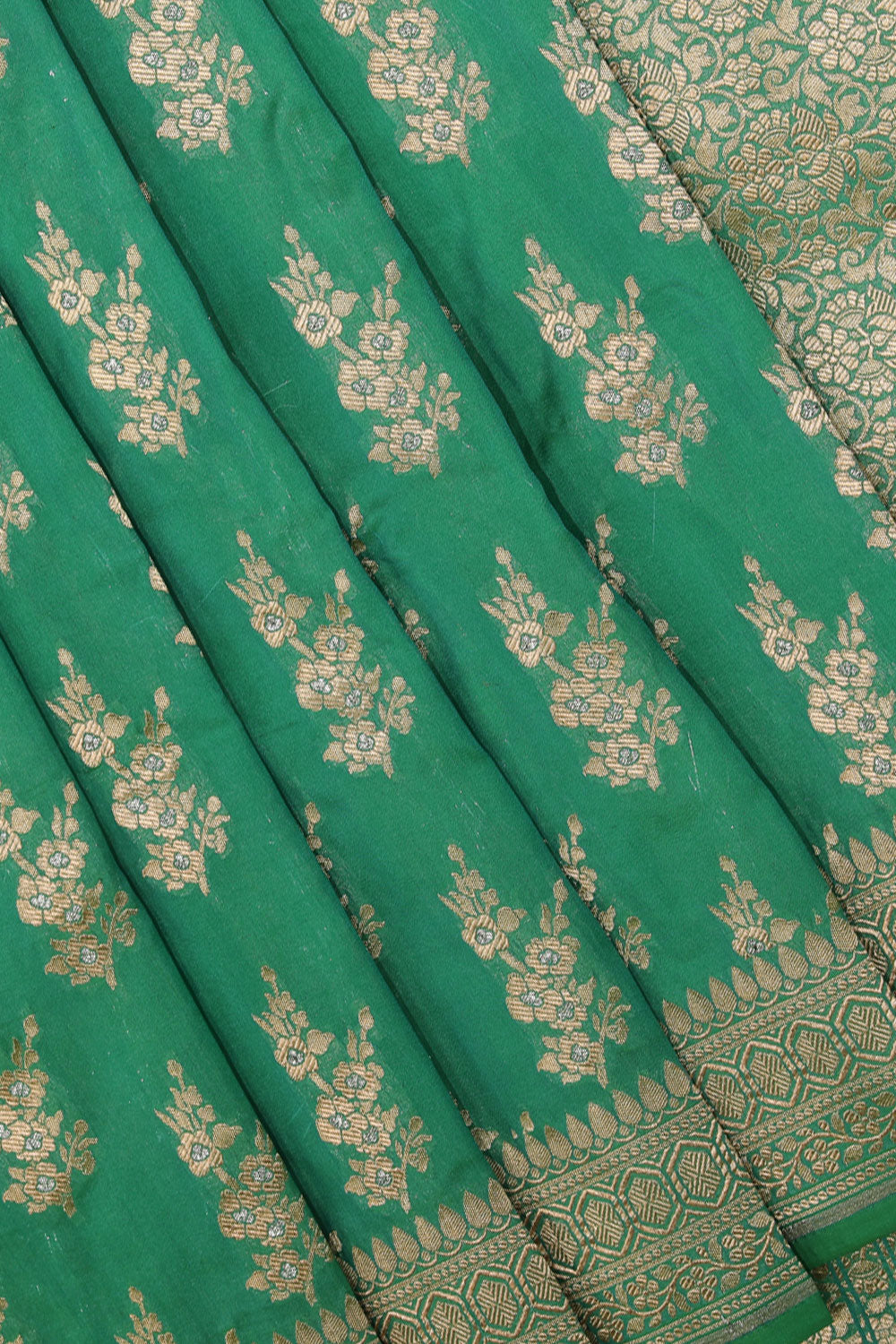 Image of Banarasi-Silk, Sea Green Saree