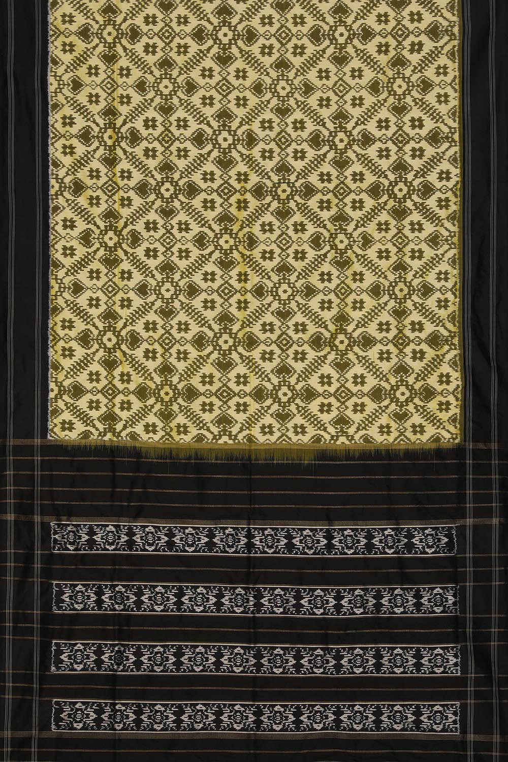 Image of Pochampally-Silk Moss-Green Saree