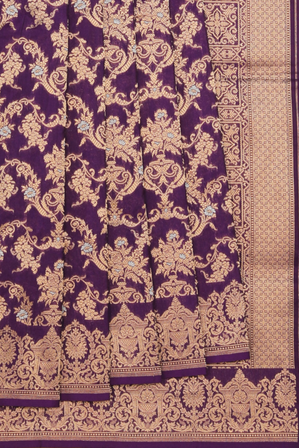 Banarasi-Silk, Violet Saree