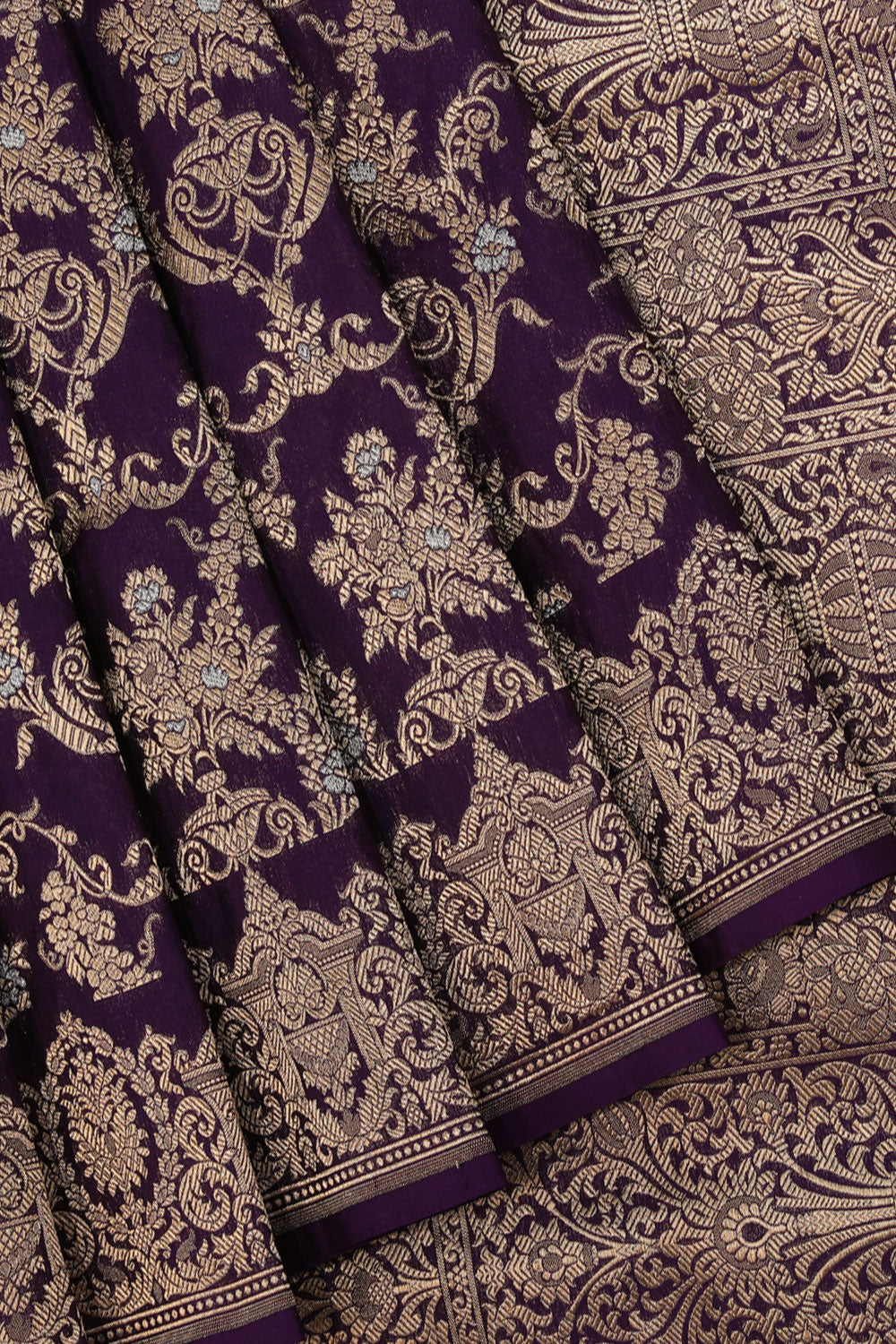 Banarasi-Silk, Violet Saree