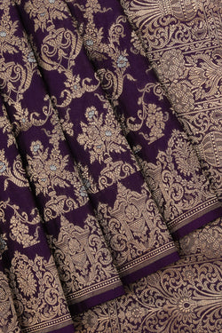 Image of Banarasi-Silk, Violet Saree