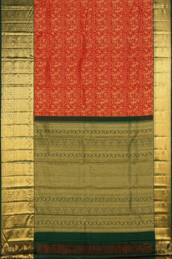 Collection of Kanchipattu-Silk, Red Saree in a gallery layout