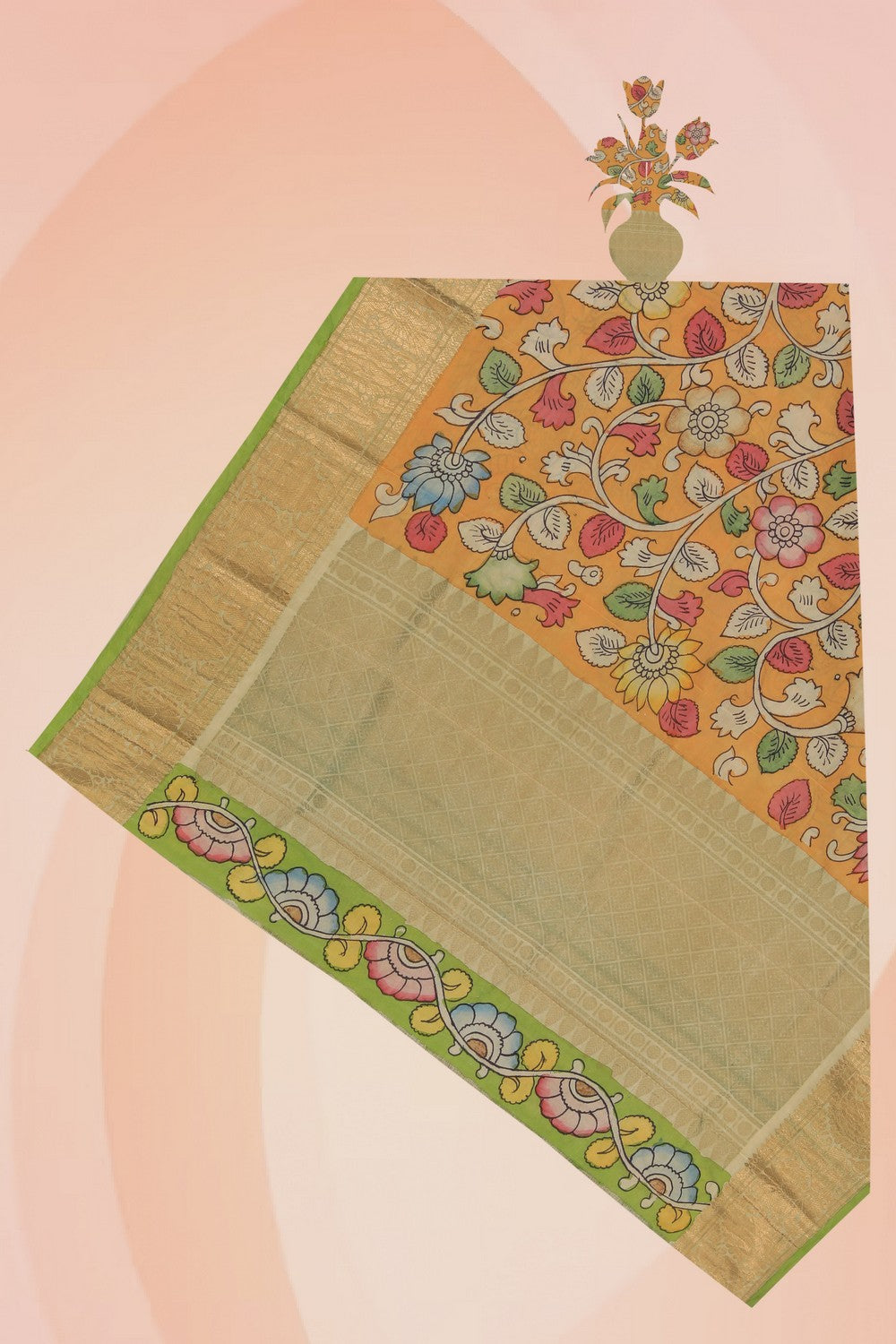 Kanchi Silk Kalamkari Dupatta