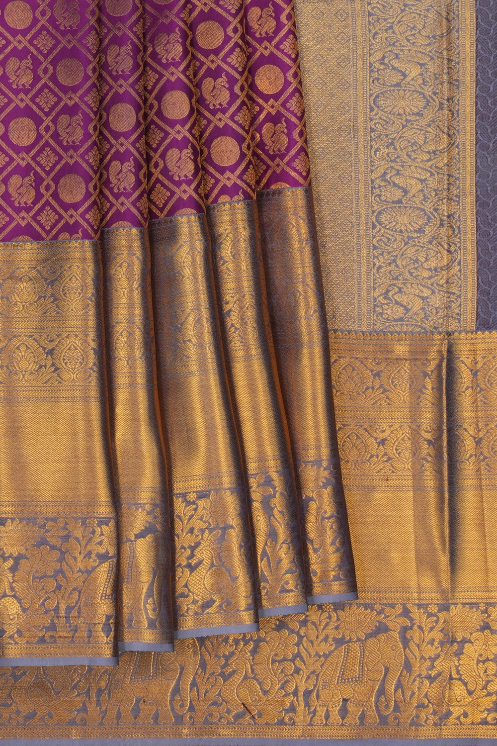 Image of Kanchipattu Brocade Purple Saree