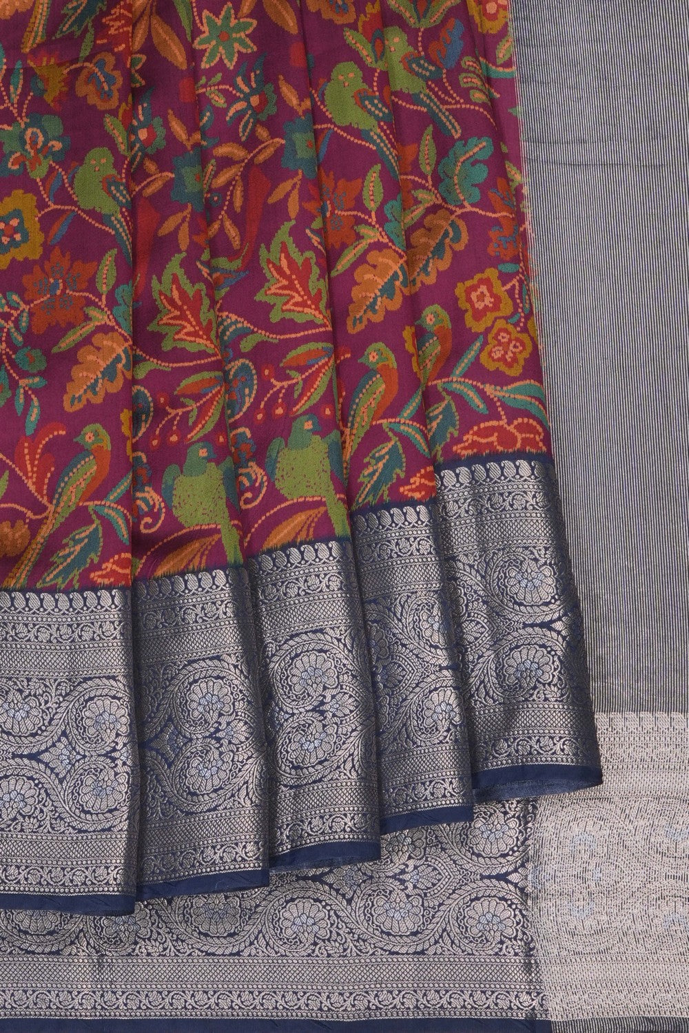 Image of Floral Printed Desi Silk Saree