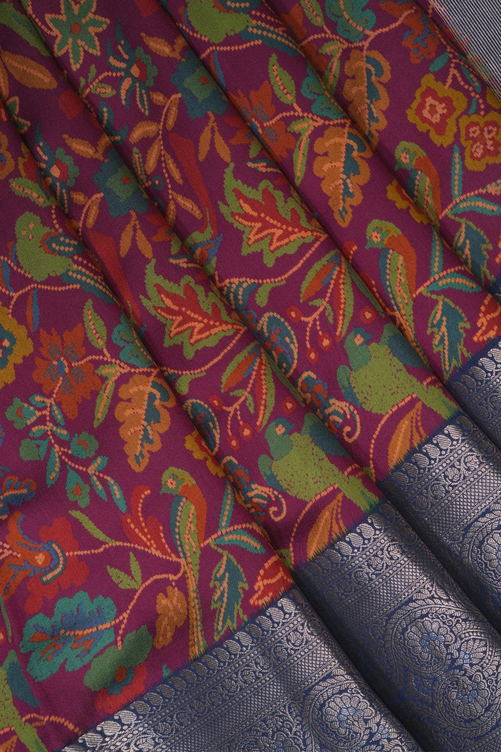 Image of Floral Printed Desi Silk Saree