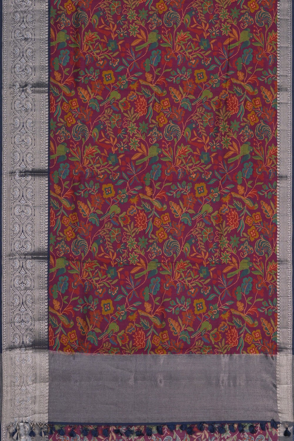 Image of Floral Printed Desi Silk Saree