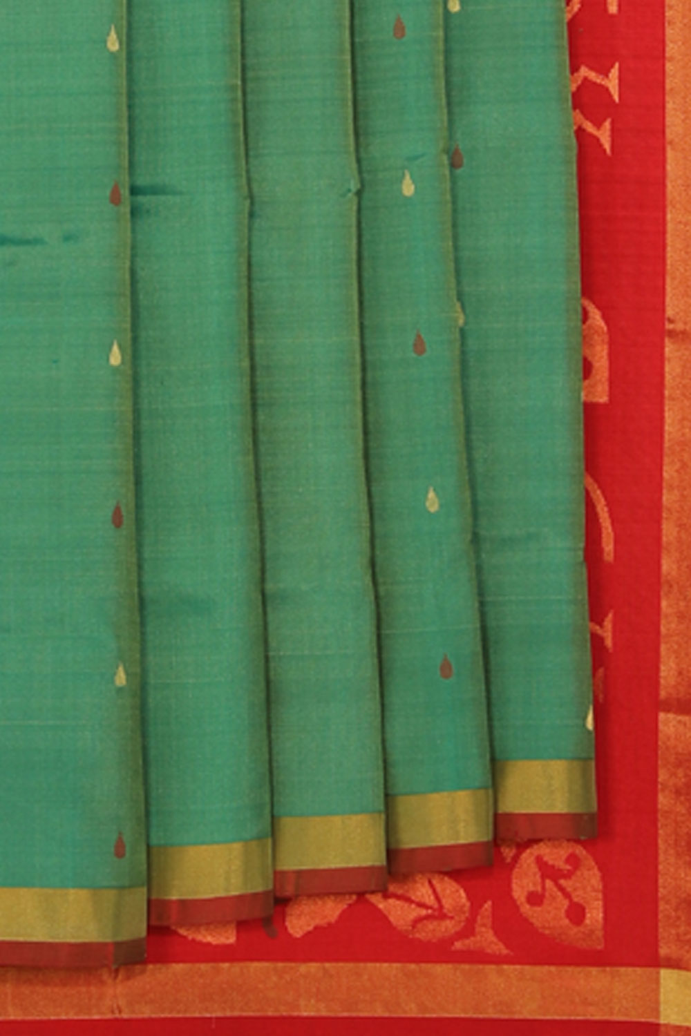 Collection of Uppada Silk Teal-Green Saree in a gallery layout