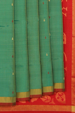 Collection of Uppada Silk Teal-Green Saree in a gallery layout