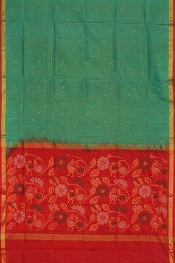 Collection of Uppada Silk Teal-Green Saree in a gallery layout