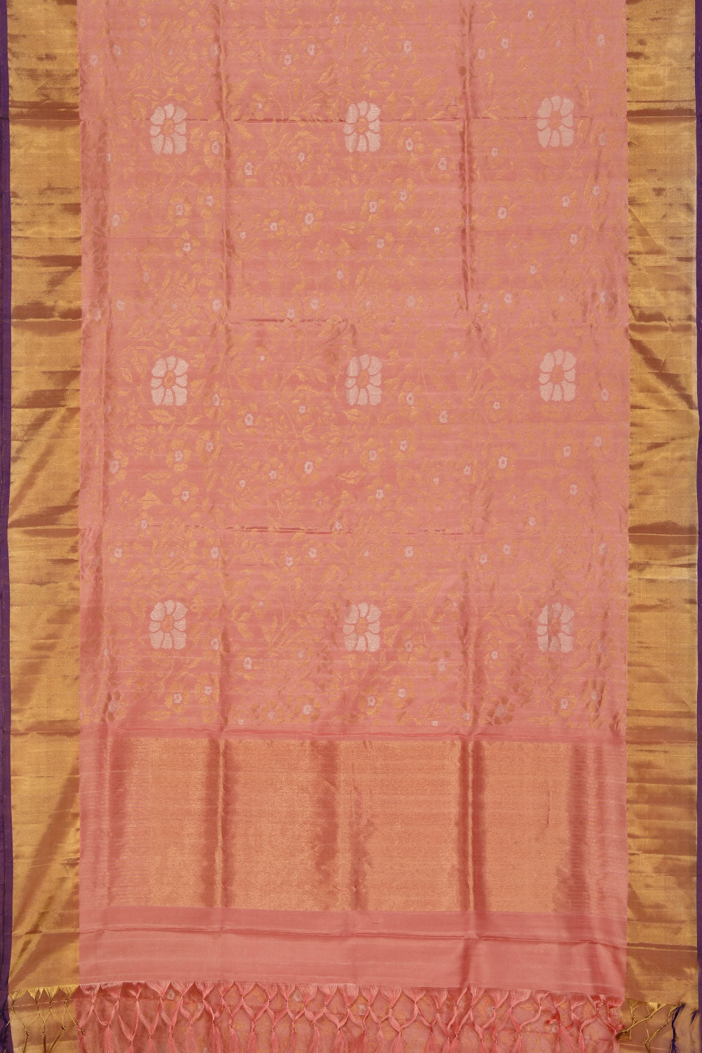 Image of Uppada Silk Coral-Peach Saree