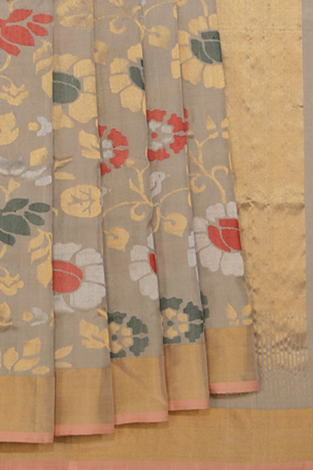 Collection of Uppada Silk Beige Saree in a gallery layout