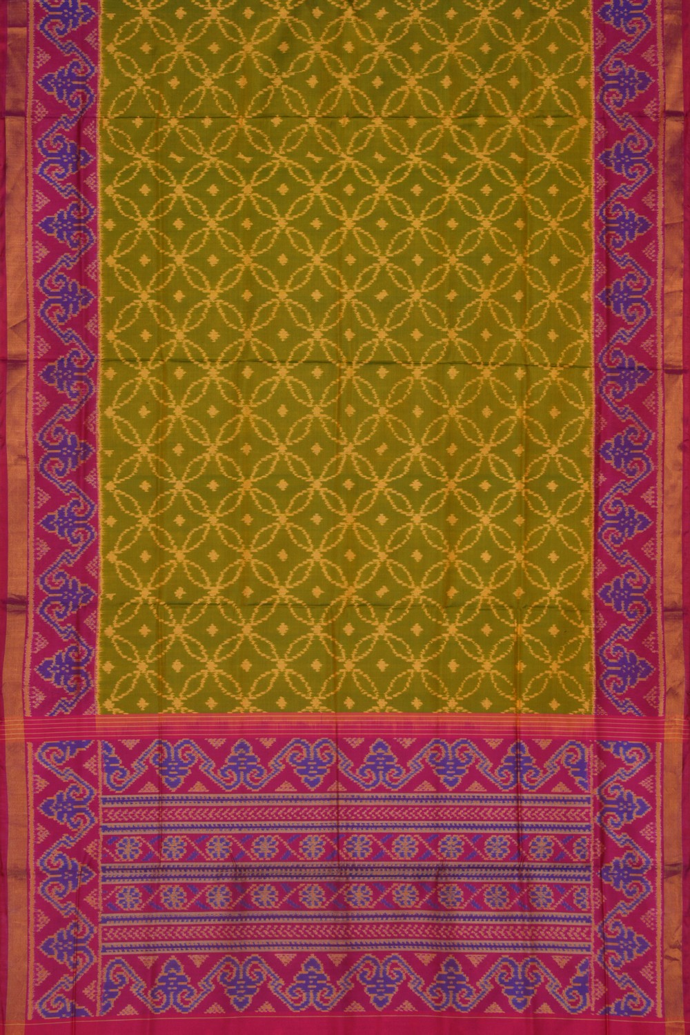 Image of Rajkot Patola Silk Moss Green Saree