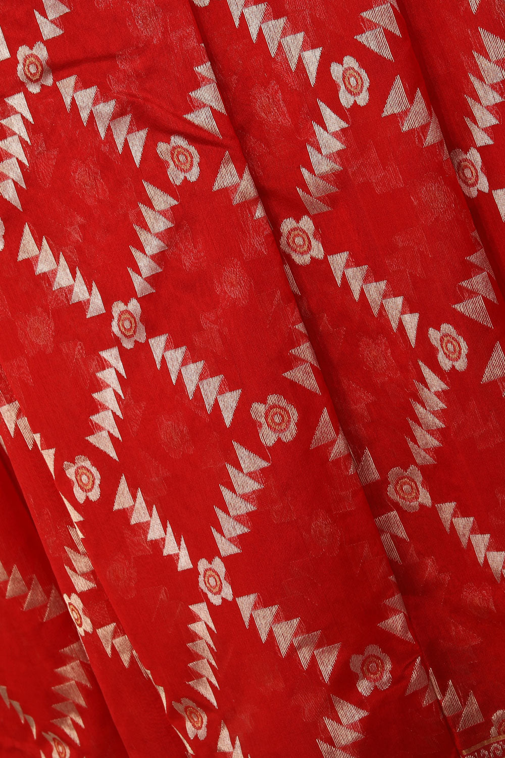 Chanderi Red Saree