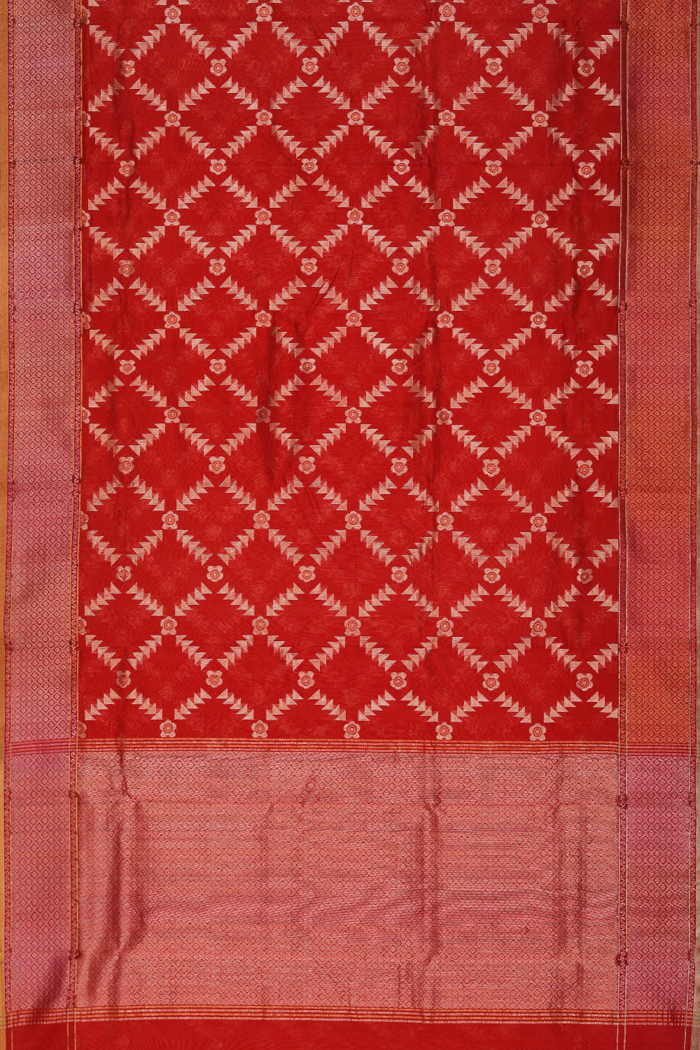 Chanderi Red Saree