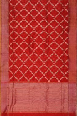 Image of Chanderi Red Saree