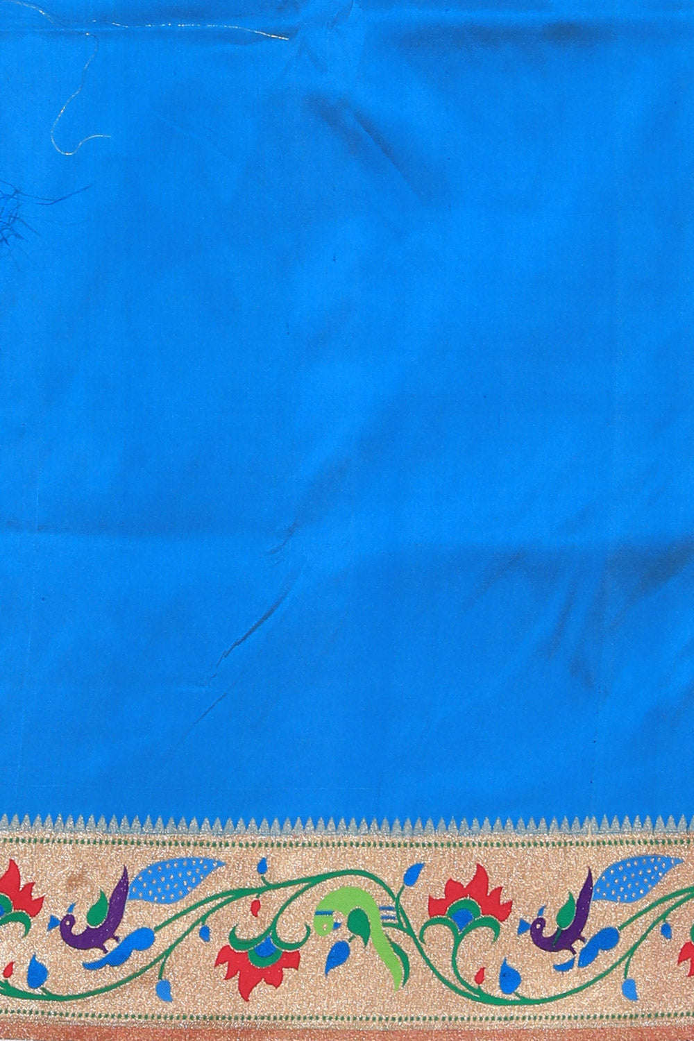 Collection of Paithani Silk Smoky Blue Saree in a gallery layout