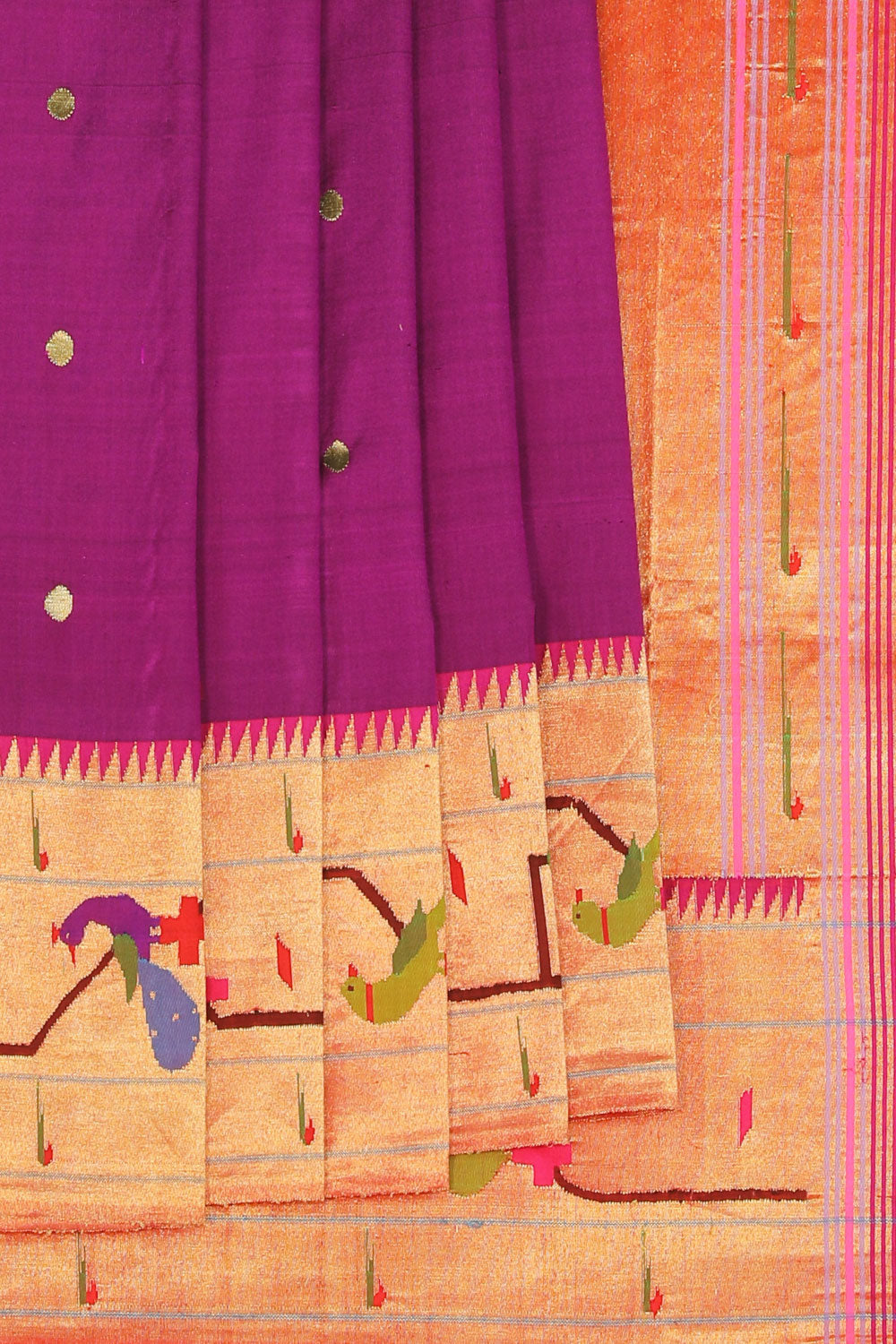 Collection of Paithani-Silk Violet Saree in a gallery layout