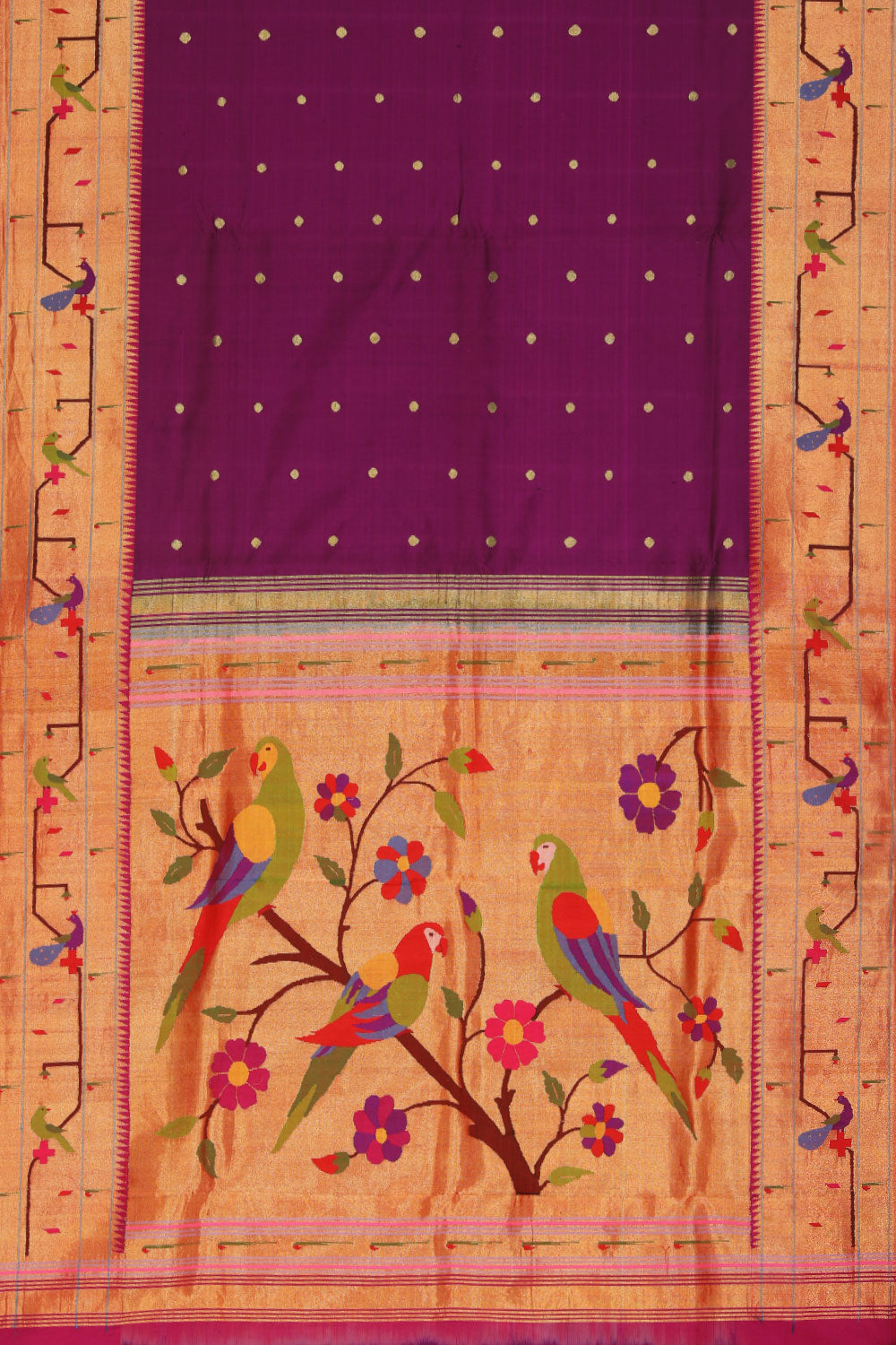 Collection of Paithani-Silk Violet Saree in a gallery layout