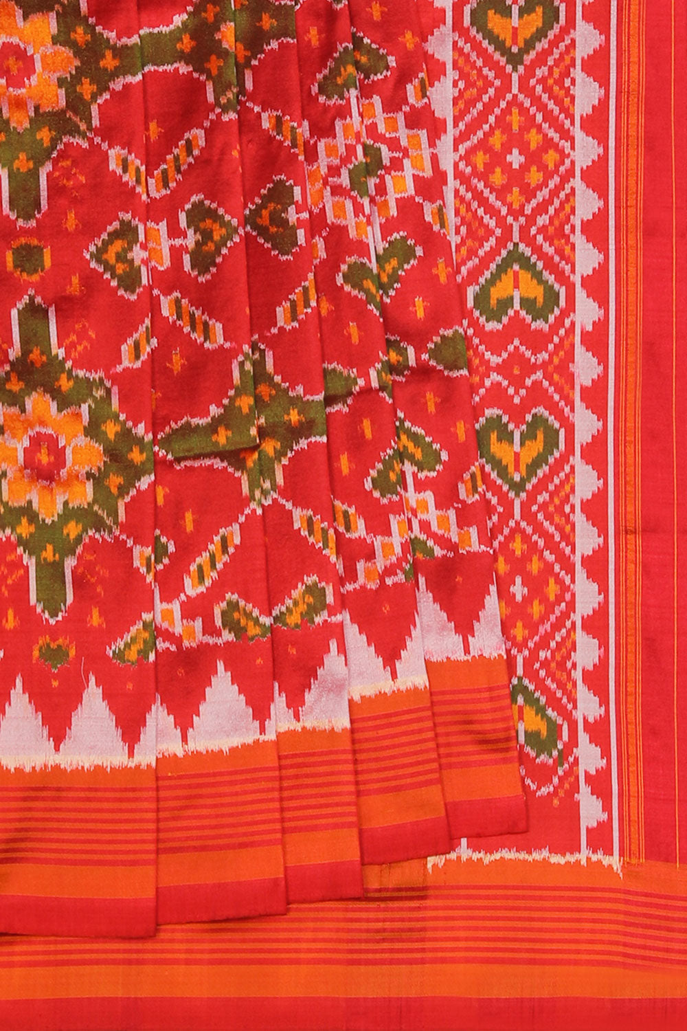 Collection of Pochampally-Silk Red Saree in a gallery layout