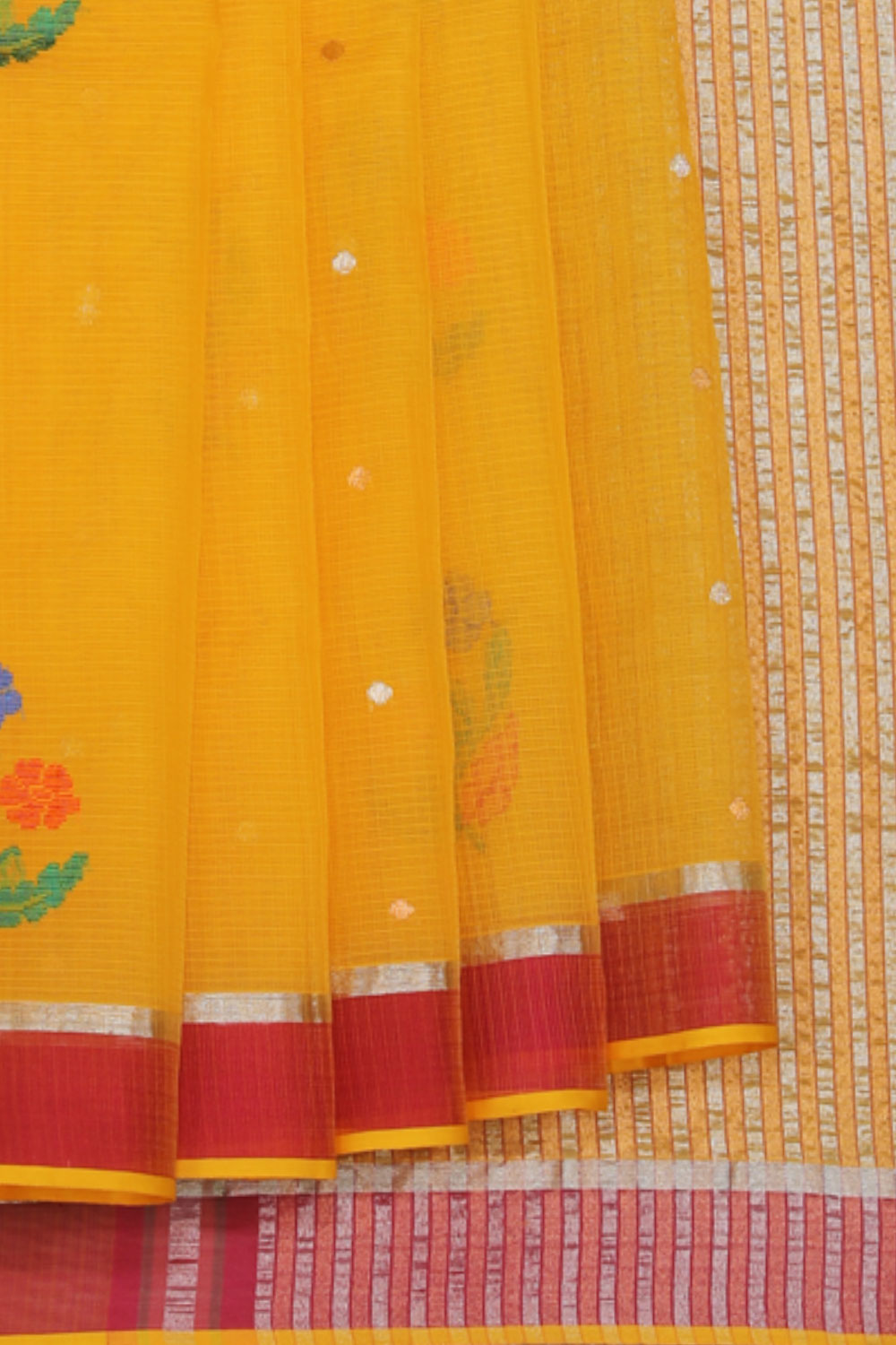 Collection of Kota Yellow Saree in a gallery layout