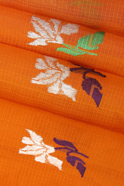 Collection of Kota Coral-Orange Saree in a gallery layout