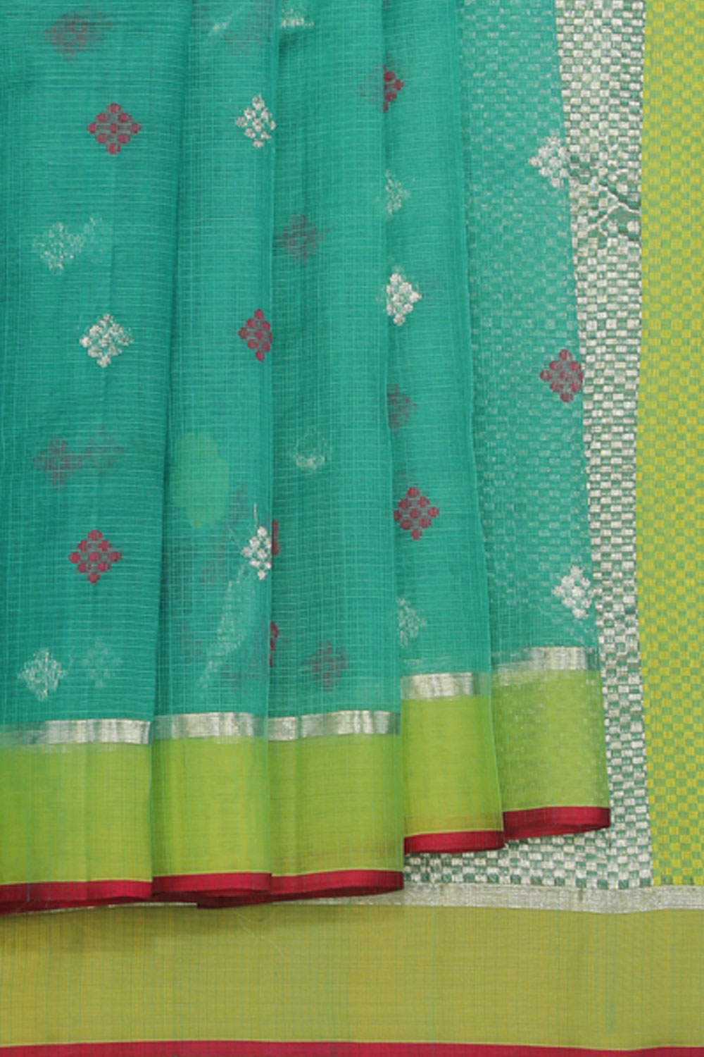 Collection of Kota Teal Blue Saree in a gallery layout