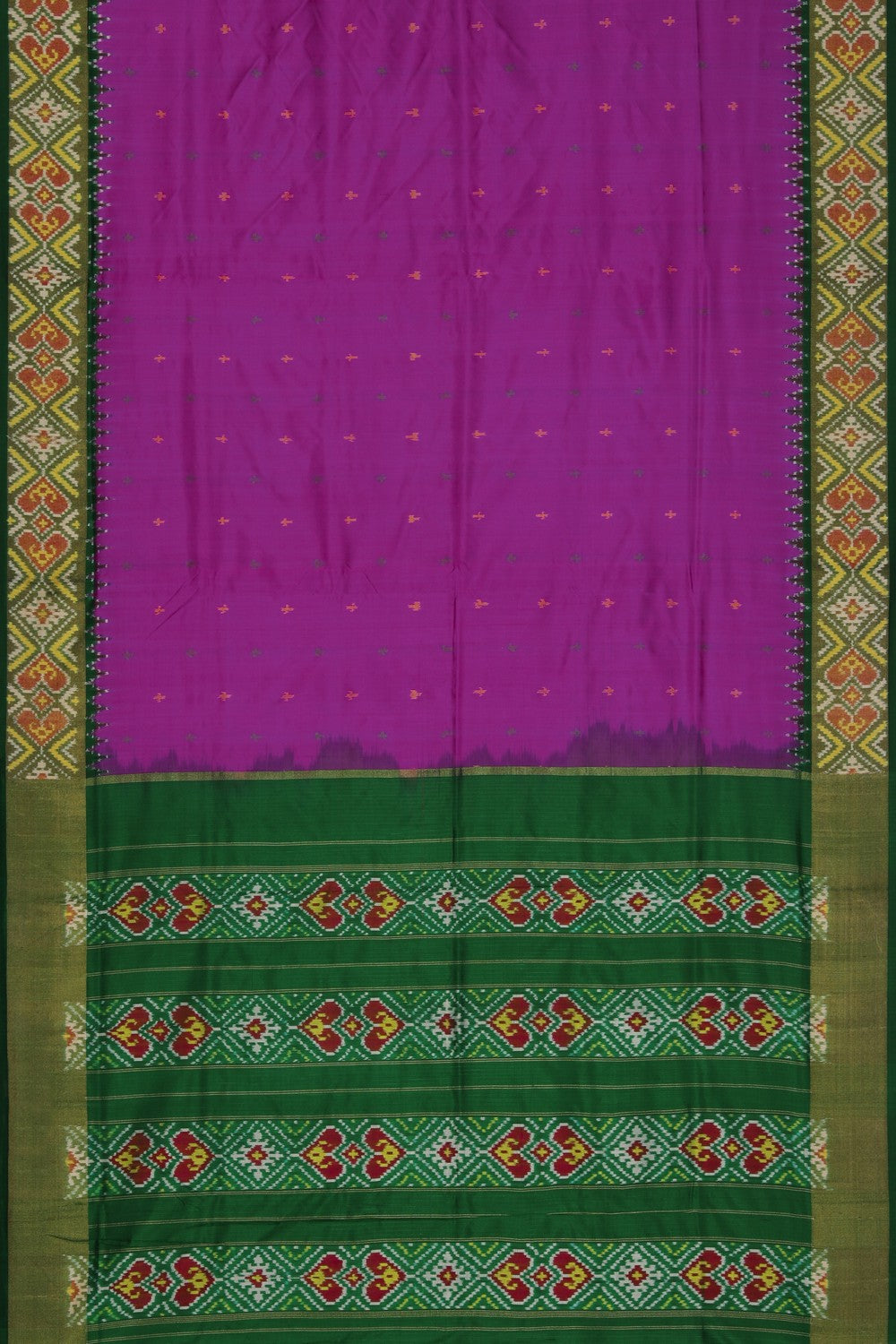 Image of Pochampally Ikat Silk Magenta Saree