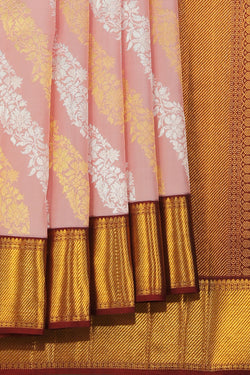 Collection of Arani-Silk Onion-Pink Saree in a gallery layout