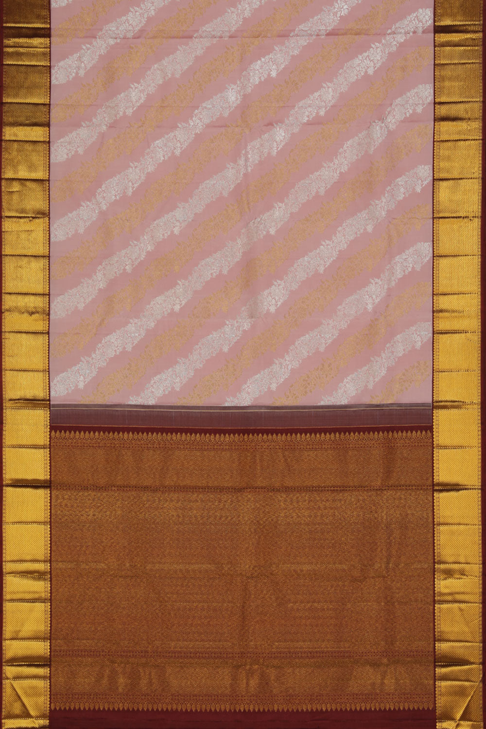 Image of Arani-Silk Onion-Pink Saree