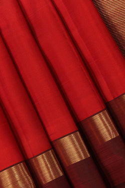 Collection of Arani-Silk Coral-Red Saree in a gallery layout