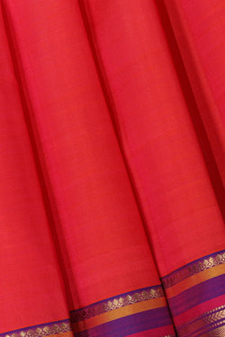 Collection of Arani-Silk Coral-Pink Saree in a gallery layout