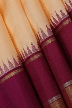 Collection of Arani-Silk Cream Saree in a gallery layout