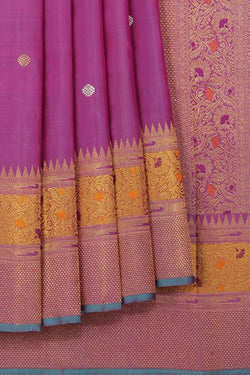 Collection of Arani-Silk Purple Saree in a gallery layout