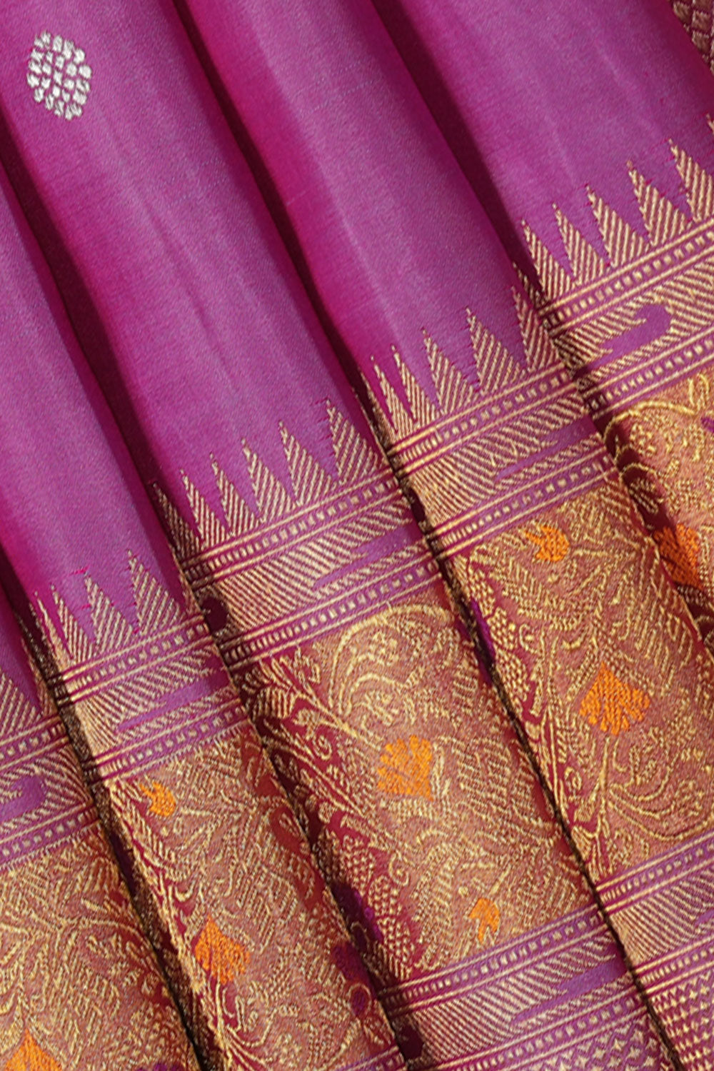 Collection of Arani-Silk Purple Saree in a gallery layout