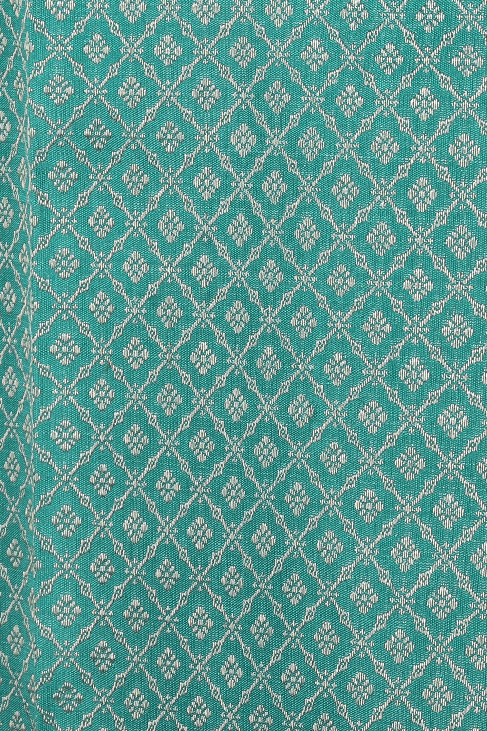 Collection of Arani Silk Brocade Turquoise Green Saree in a gallery layout